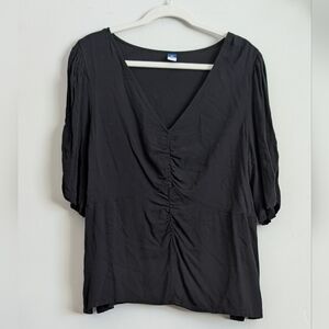 Old Navy Black V-Neck Blouse